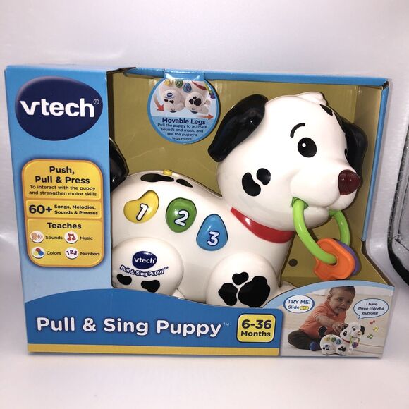 VTech Pull & Sing Puppy Musical Learning Toy Lights Sounds Ages 6-36 Months - Picture 1 of 7